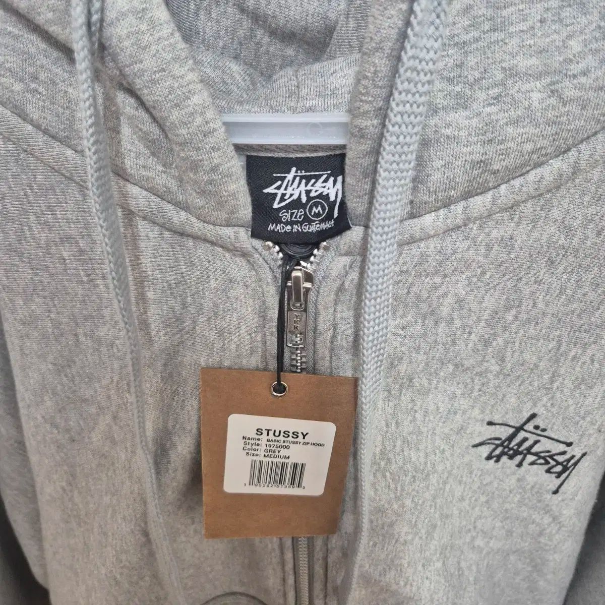 Stussy グレー フルジップパーカー Mサイズ