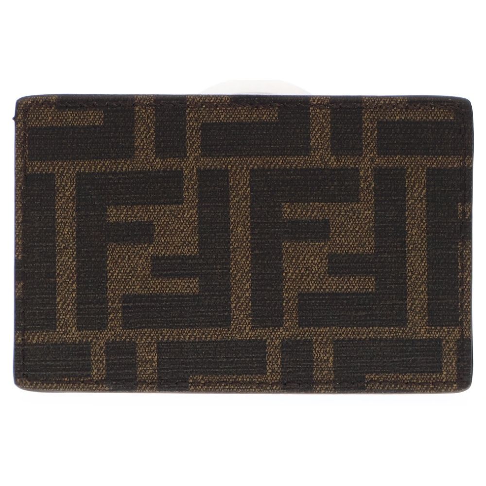 FENDI (フェンディ) ズッカ柄 パスケース カードケース ブラウン
