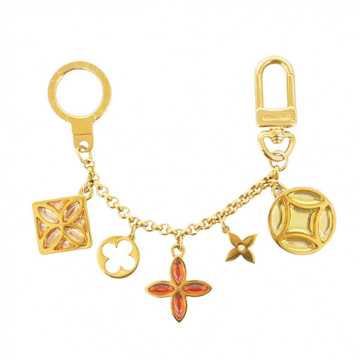 5mc3629 ルイヴィトン キーホルダー ポルトクレシェンヌ アイスフラワー M66783 ゴールド レディース