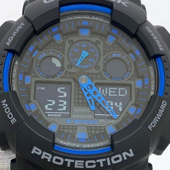 カシオ 腕時計 Ｇ-Shock ブラック ブルー GA-100-1A2DR - メルカリ