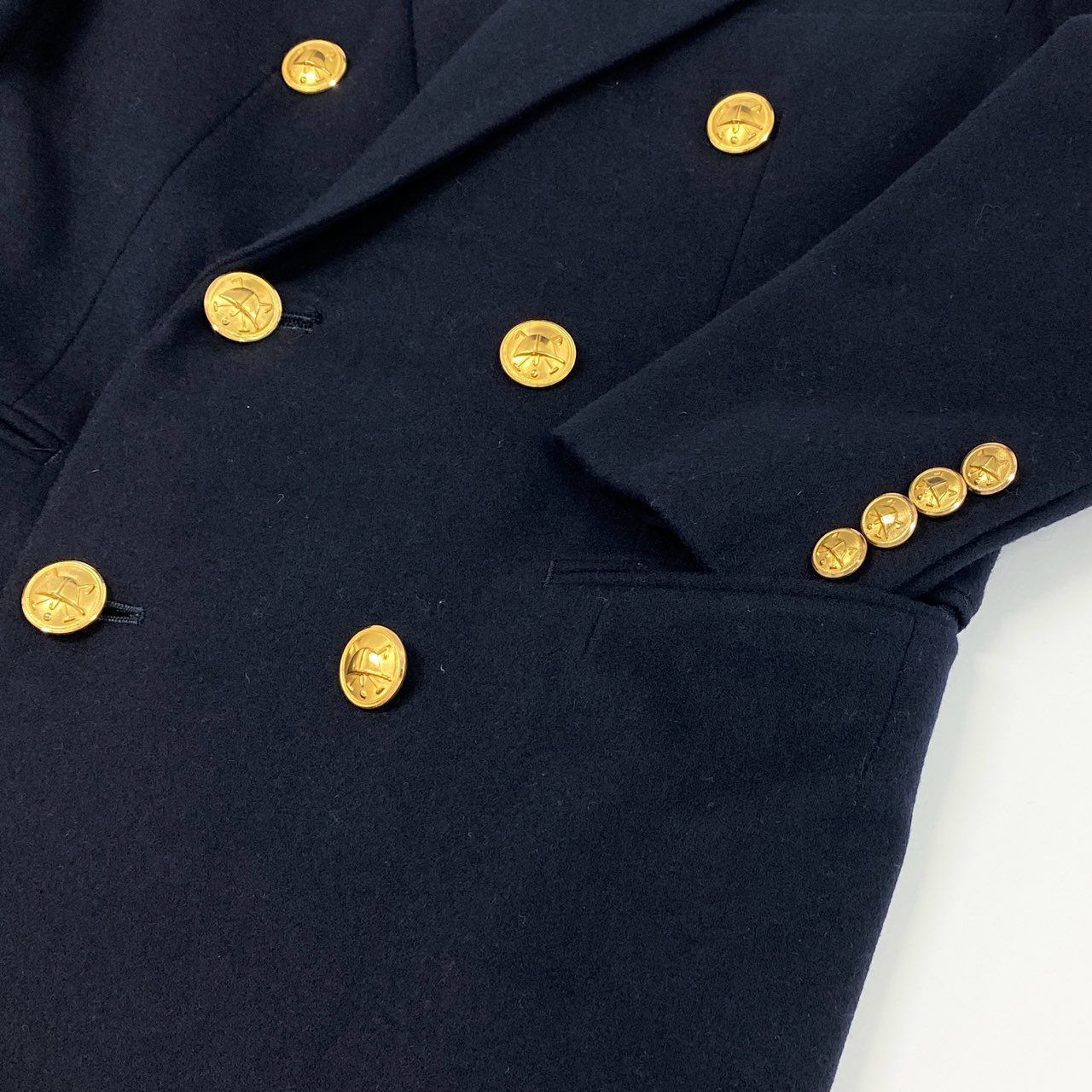 3f2 RALPH LAUREN ラルフローレン ダブルブレスト 紺ブレザー