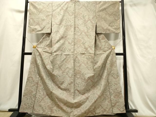 平和屋着物○本場大島紬 風景花文 正絹 逸品 DAAU5627ps