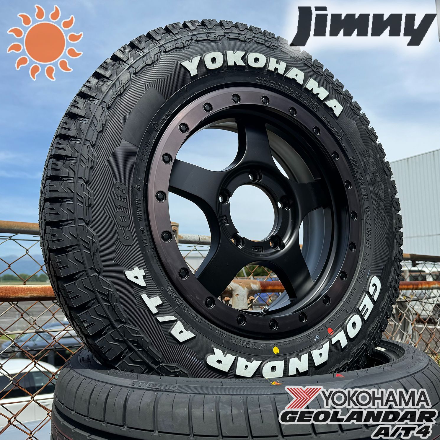 新型 ジムニー ホイール TSW デイトナクローム 16X5.5J-18 GEOLANDAR A/T G015 185/85R16 タイヤセット JB64 JB23などに