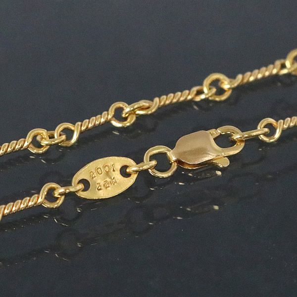 銀座店 クロムハーツ 22K オールド刻印 ツイストチェーン ネックレス