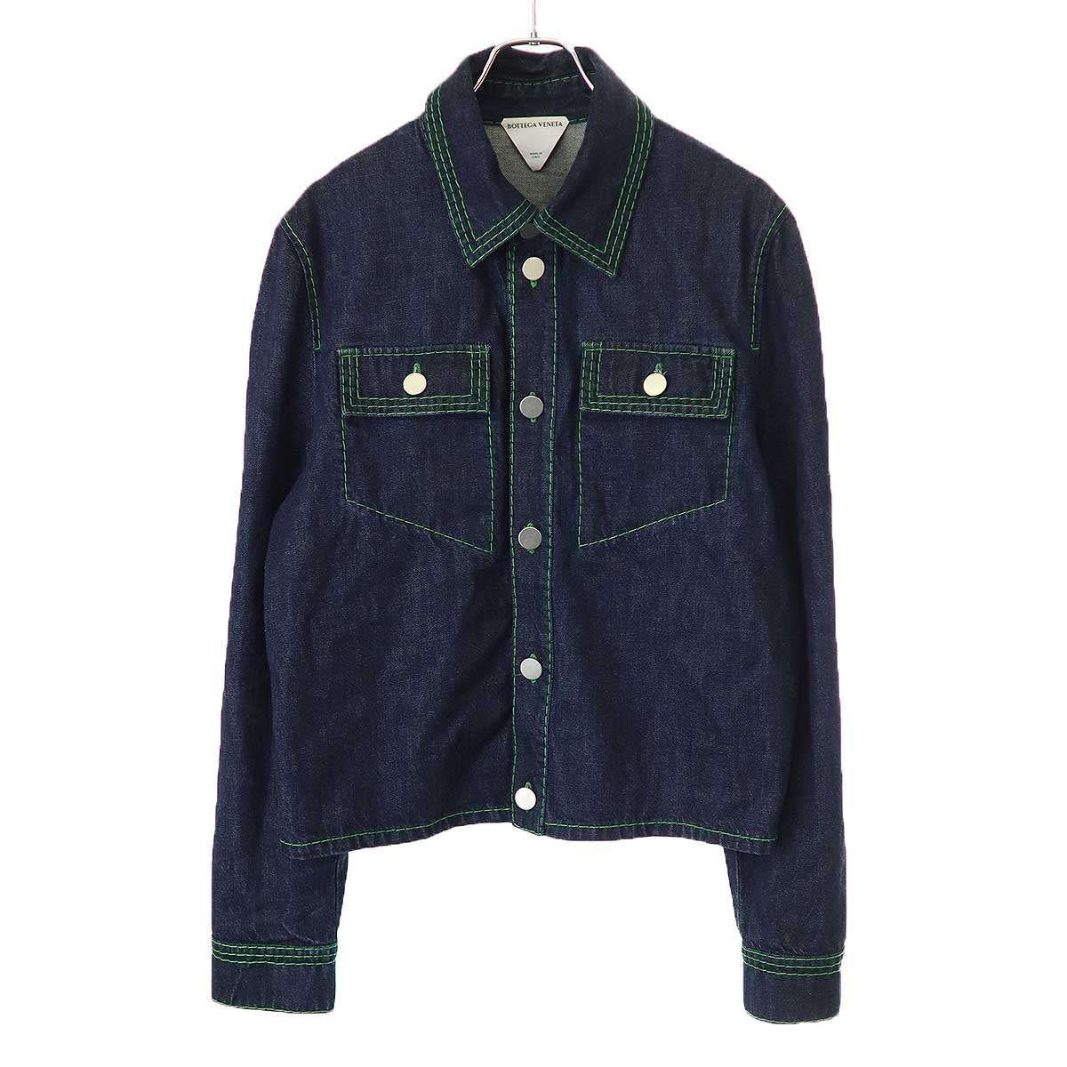 BOTTEGA VENETA ボッテガヴェネタ グリーンステッチデニムジャケット 
