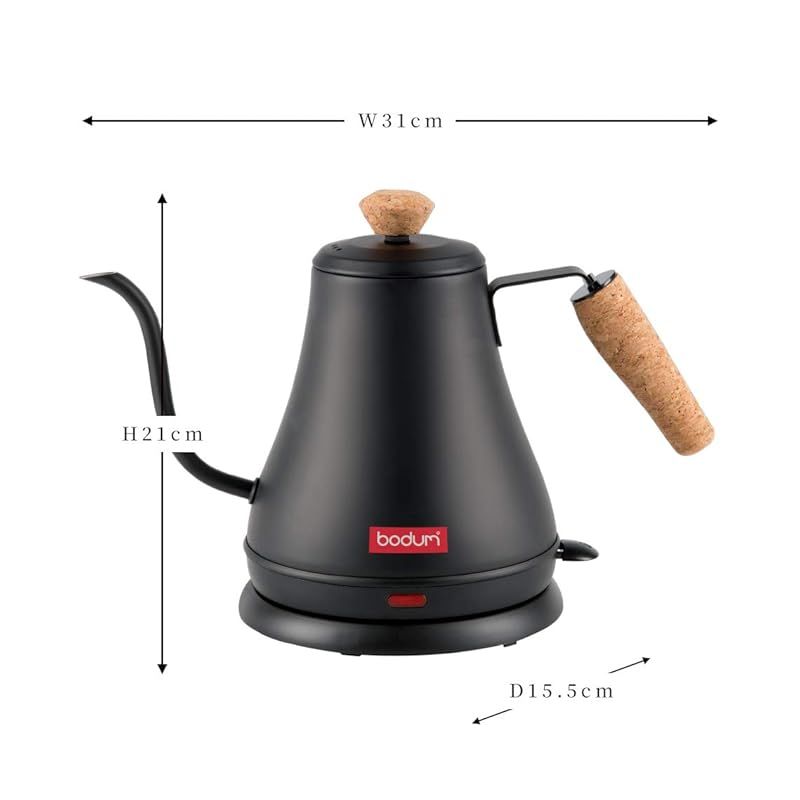 BODUM ボダム 電気ケトル 電気ポット MELIOR メリオール 電気ケトル グースネック 800ml ブラック 細長い注ぎ口 ドリップコーヒー 11883-259JP 0 WWW_NOITHATQUANGTHANH_NET