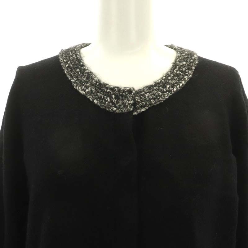 ポールカ PAULE KA ジャケット ノーカラー ニット アルパカ ウール混 S