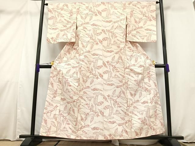 平和屋着物▽上質な紬 単衣 霞文 正絹 逸品 AAAV2619fy