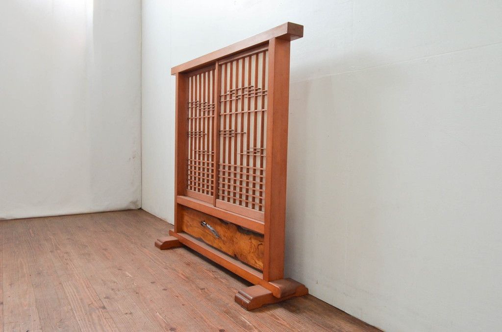 時代 衝立 ☆屏風 仙人 長老寿 絵図 時代 二枚折屏風 古美術 衝立