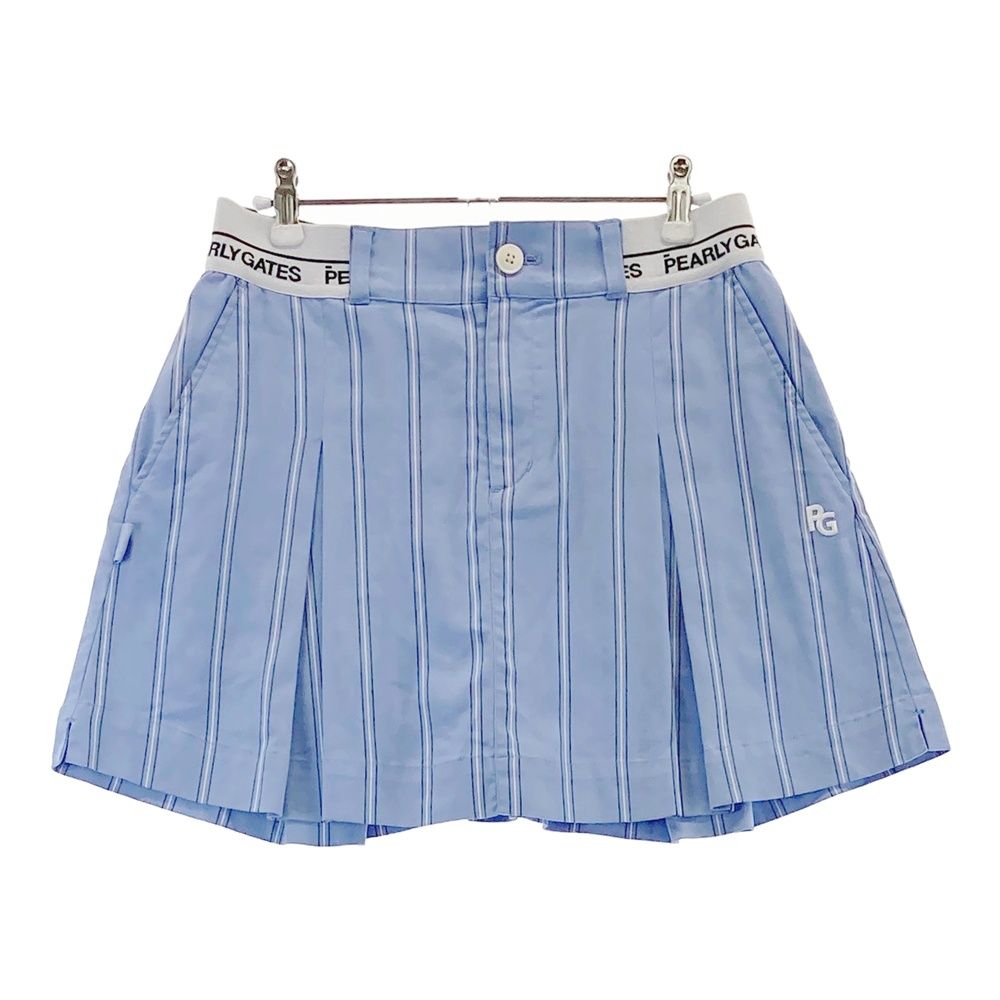 サイズ 1 PEARLY GATES パーリーゲイツ モデル ストレッチスカート ストライプ柄 ブルー系 240101517958 ゴルフウェア レディース ストスト