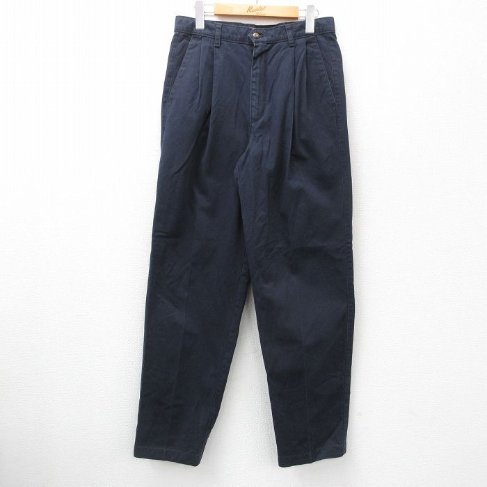 W30/古着 ドッカーズ チノ パンツ チノパン メンズ 00s コットン 濃紺 ネイビー 24sep05 中古 ボトムス ロング