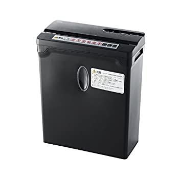 【】 サンワダイレクト シュレッダー 家庭用 電動 クロスカット ホッチキス対応 A4 6枚細断 ブラック 400-PSD030