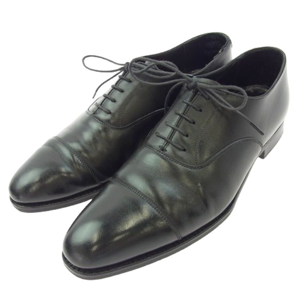 CROCKETT-JONES クロケットアンドジョーンズ 9447 AUDLEY BLACK CALF LEATHER SOLE ストレートチップ オードリー ブラック カーフ レザー ソール シューズ ブラック系 7.5Ｄ
