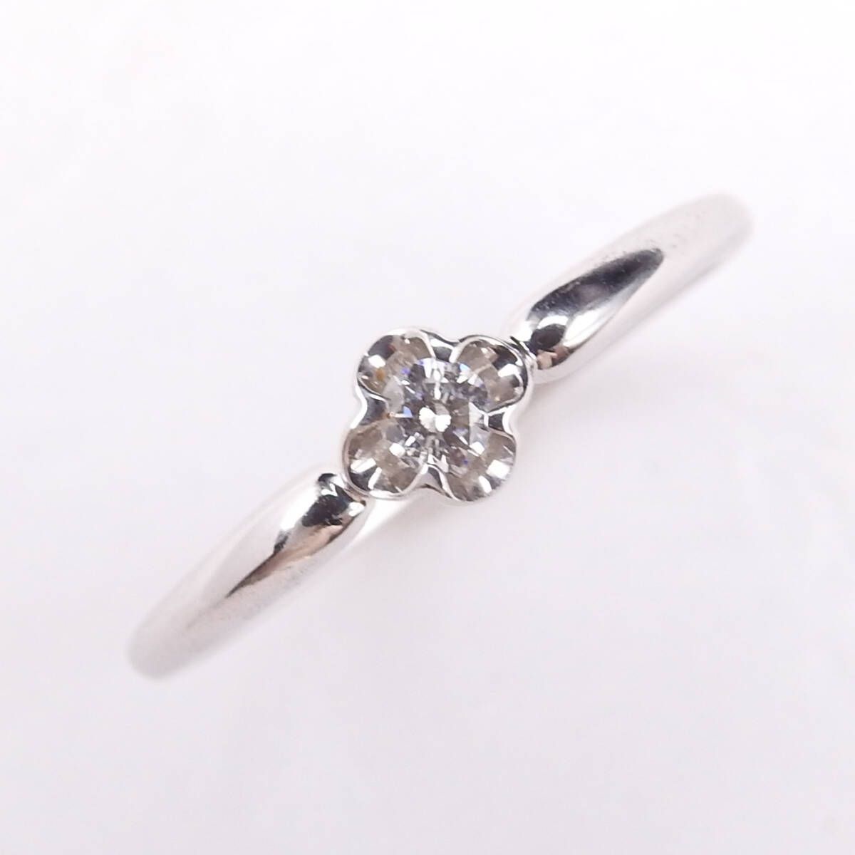 美品 VENDOME ヴァンドーム Pt950 プラチナ 透明石リング JP 9号