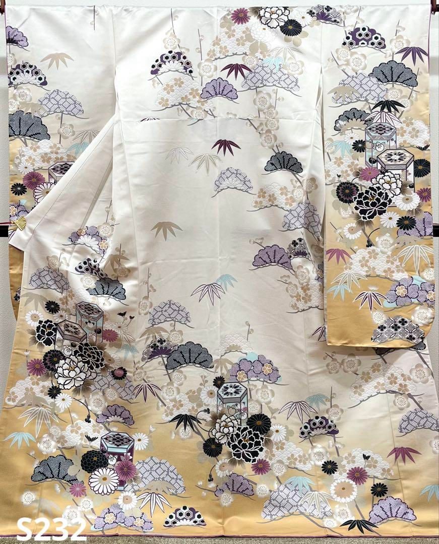 ポリエステル 振袖 菖蒲 鞠 紋意匠 ぼかし八掛 躾糸付き - メルカリ