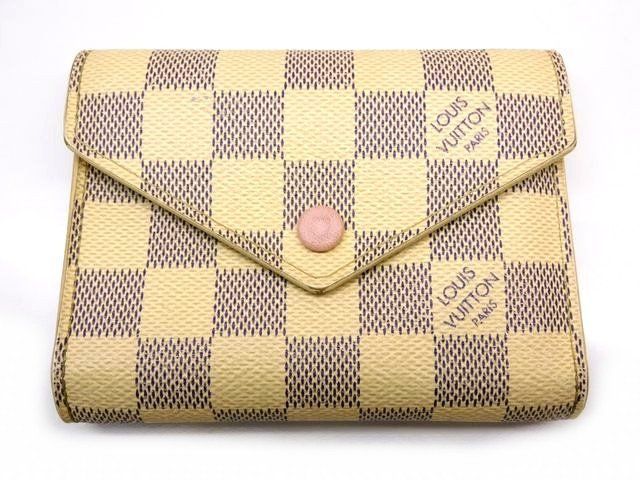 ヴィトン N64022 MI3128 ダミエ アズール ポルトフォイユ ヴィクトリーヌ 三つ折り 財布 コンパクト ウォレットLouis Vuitton □7E