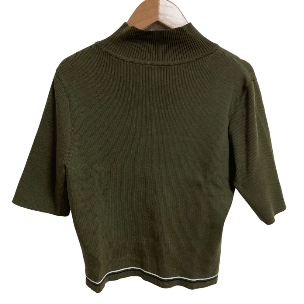 FOXEY NEWYORK フォクシーニューヨーク 花より男子 Knit Assembly Top ニットカットソー 43836 サイズ42 カーキ レディース 古着