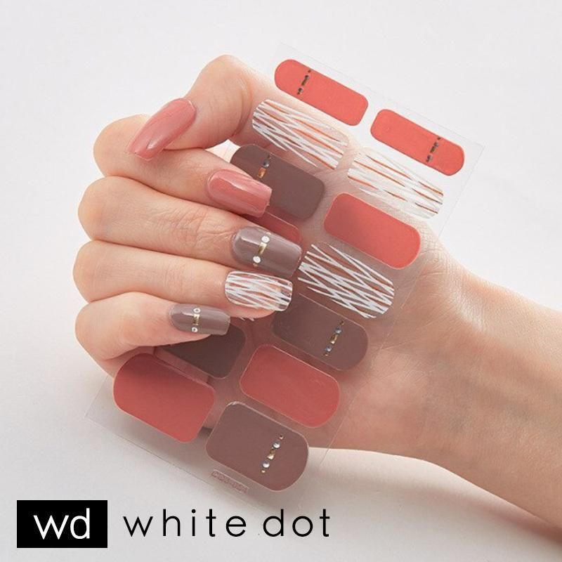 ネイルシール マネキュアステッカー ネイルステッカー ネイルアート 全５パターン デザイナーズネイルシール【white dot】(ホワイトドット)