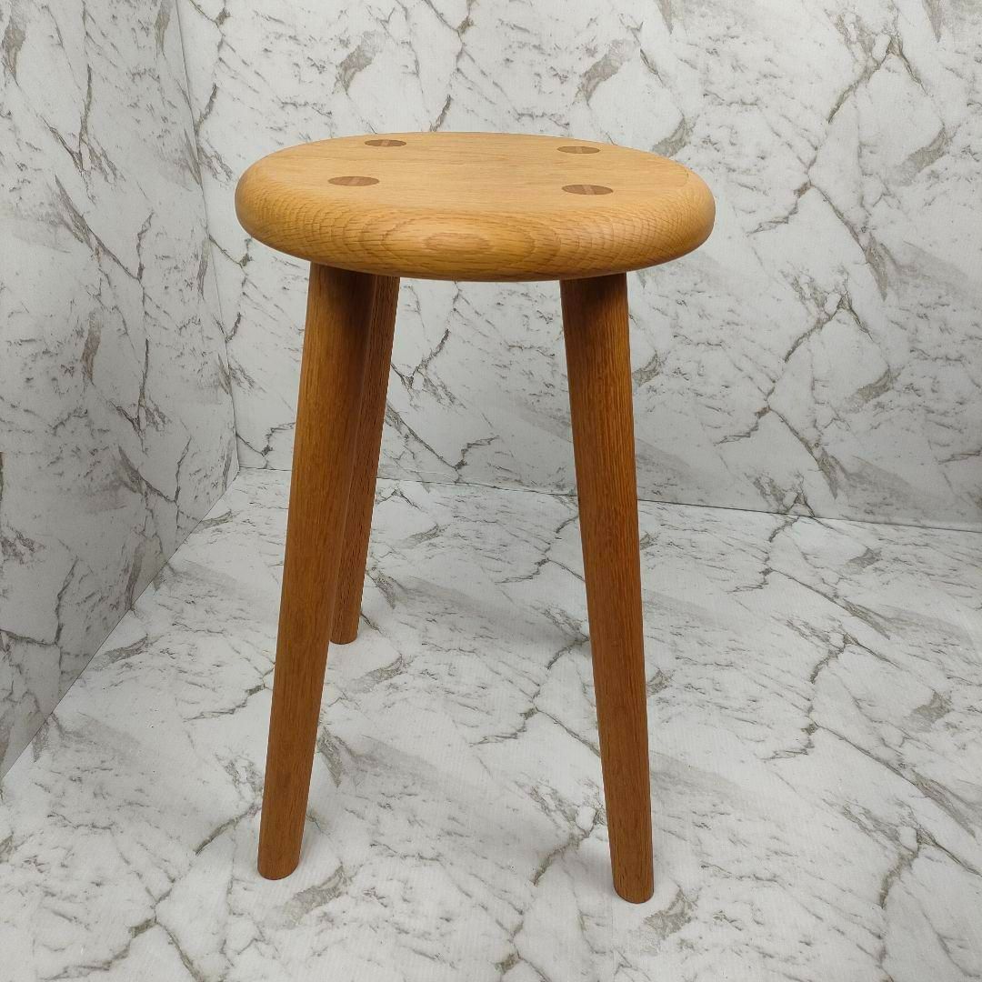 迅速発送】天然木 ナラ材 販売 職人手作り スツール2脚セット 工房齋