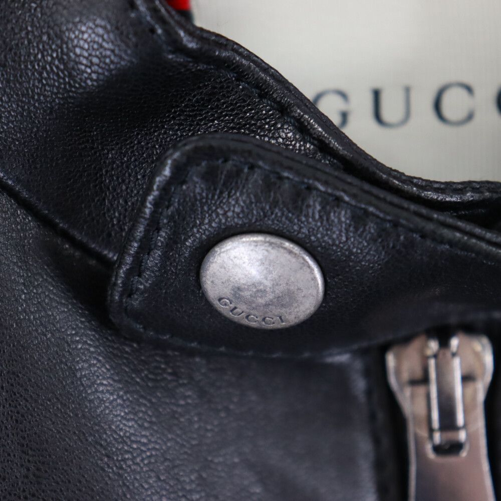 GUCCI ブラックレザー ジャケット GUCCI(グッチ) / シングルライダースジャケット/--/羊革/BLK