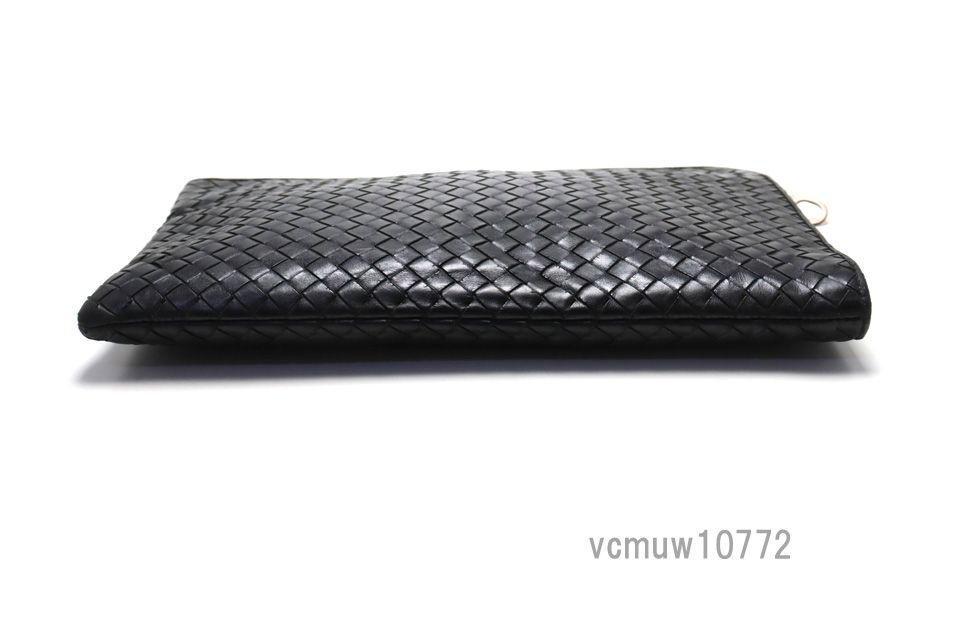 希少美中古□BOTTEGA VENETA イントレチャート レザー ラウンド 