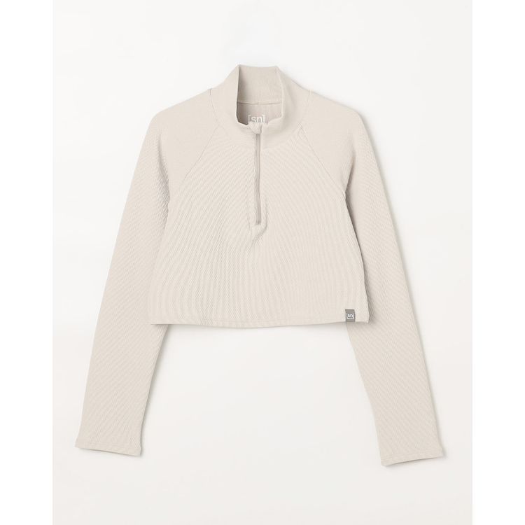 25秋冬 エスエヌ スーパーナチュラル sn super natural レディース JP ワッフル ハーフジップ トップ snwj 10238 トップス 半袖 Tシャツ ショート丈 ヨガ ピラティス フィットネス