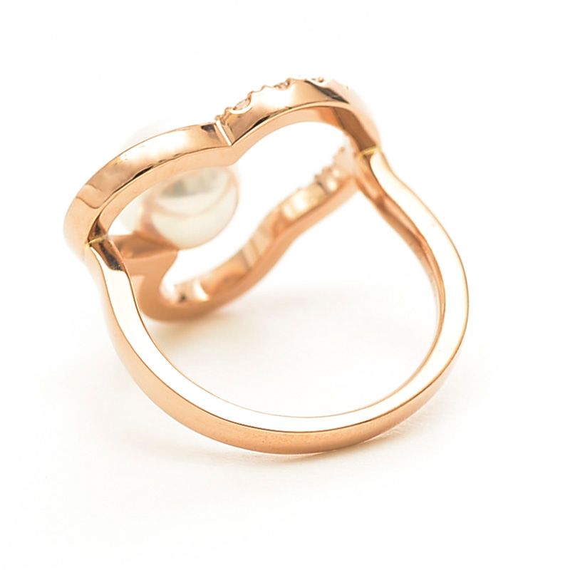 タサキ チャンツ ダイヤ パール リング サクラゴールド K18SG RPI-4  