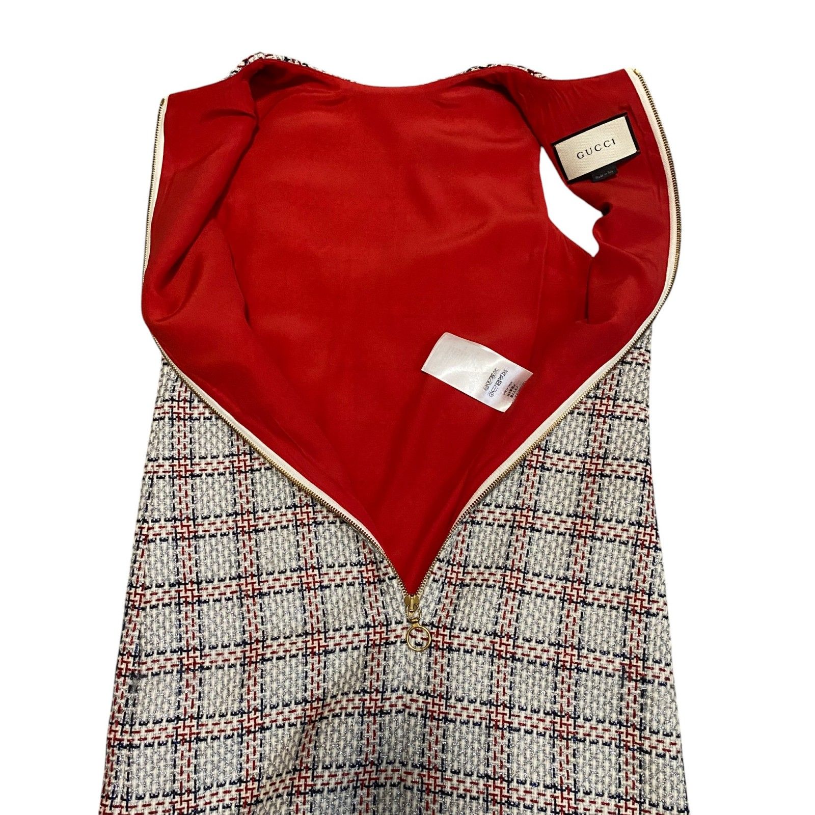 美品 グッチ GUCCI ツイード ワンピース ラメ GG パール ウール 美品 グッチ GUCCI レディース ツイード ワンピース ラメ GG