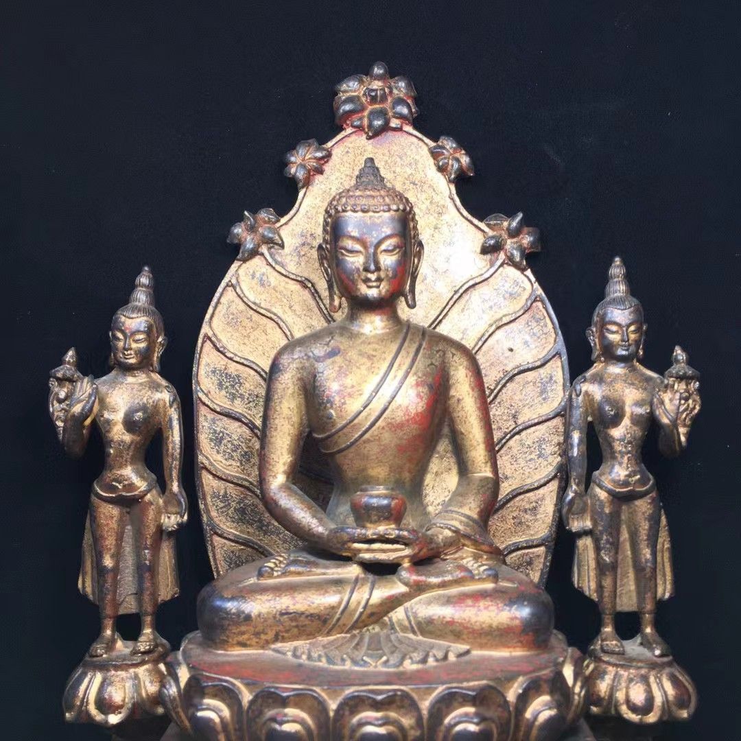 中国古美術☆古寺結縁 ·純銅製·チベット仏像·供養仏像·開運招財·仏教美 
