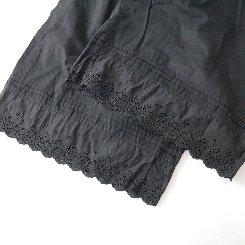 ネストローブ　レース　ペチパンツ ネストローブ nest Robe 裾レースコットンペチパンツ/ブラック