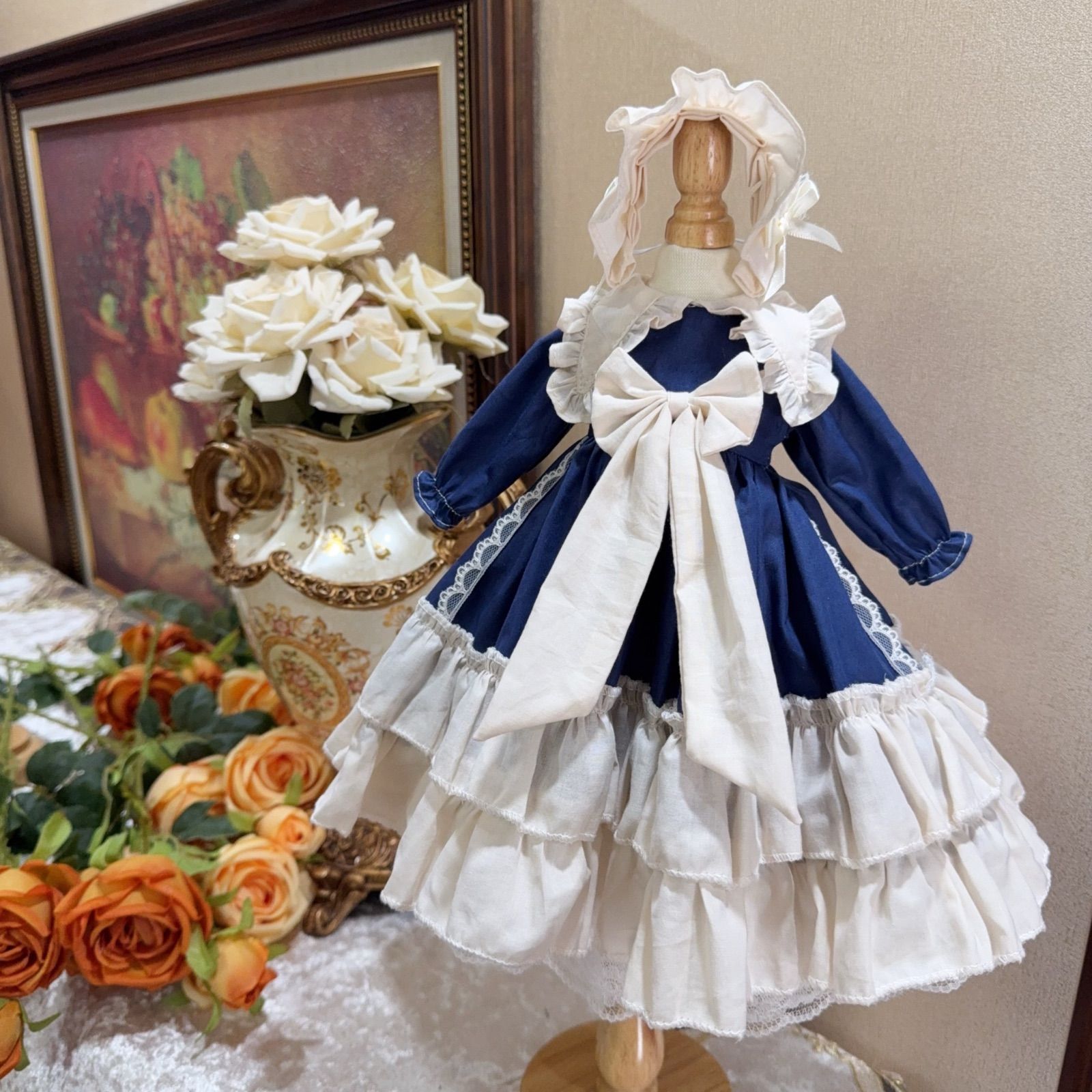 MDD MSD スーパードルフィー 洋服 リボンドレス ブルー ドール服