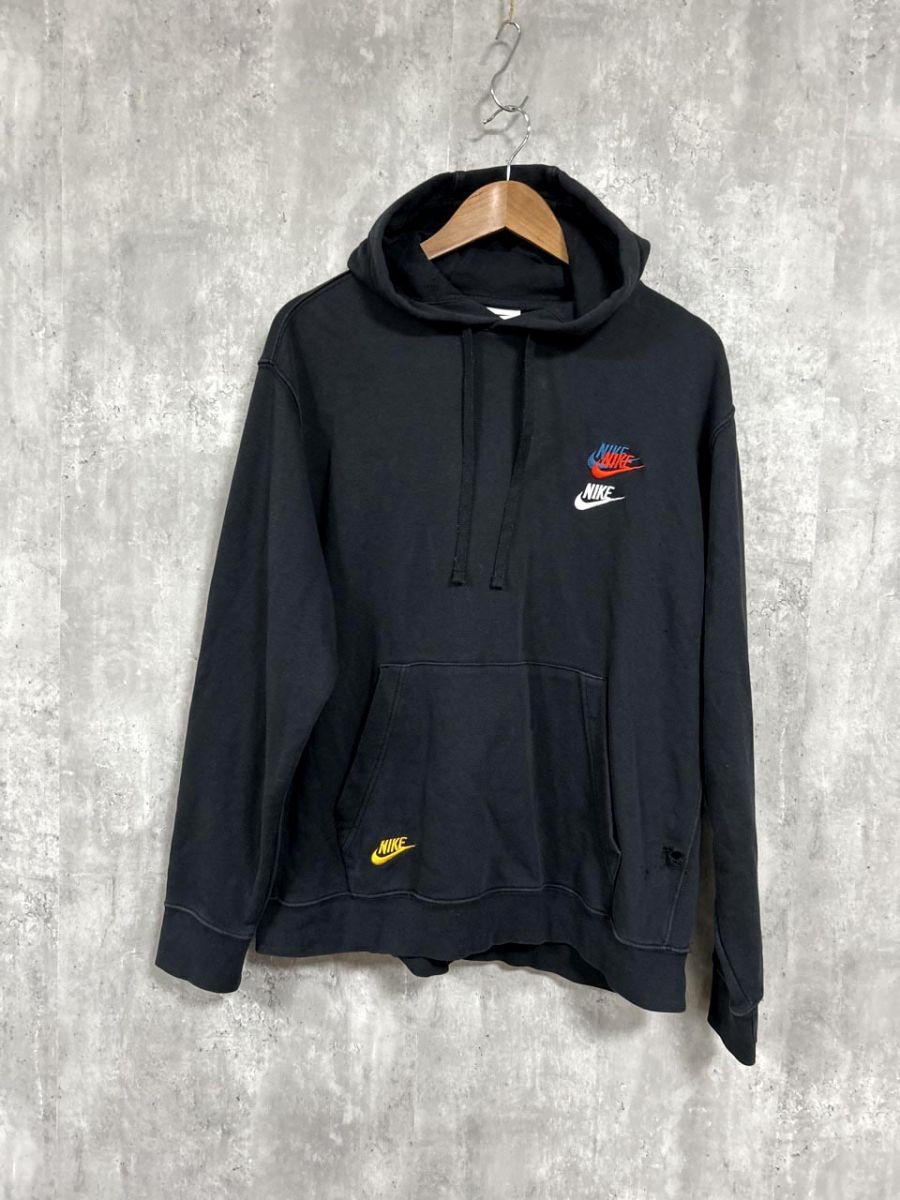 NIKE ナイキ 刺繍ロゴ プルオーバー パーカー sizeXXL/黒