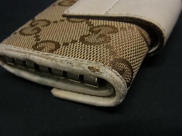 でかさかたん GUCCI グッチ 203551 GG柄 GGキャンバス×レザー ハート 6連 キーケース