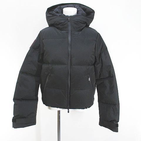 ザラ ZARA SKI スキーウェア パデットジャケット XS 黒系 ブラック ジップアップ ポケット 裏地 無地