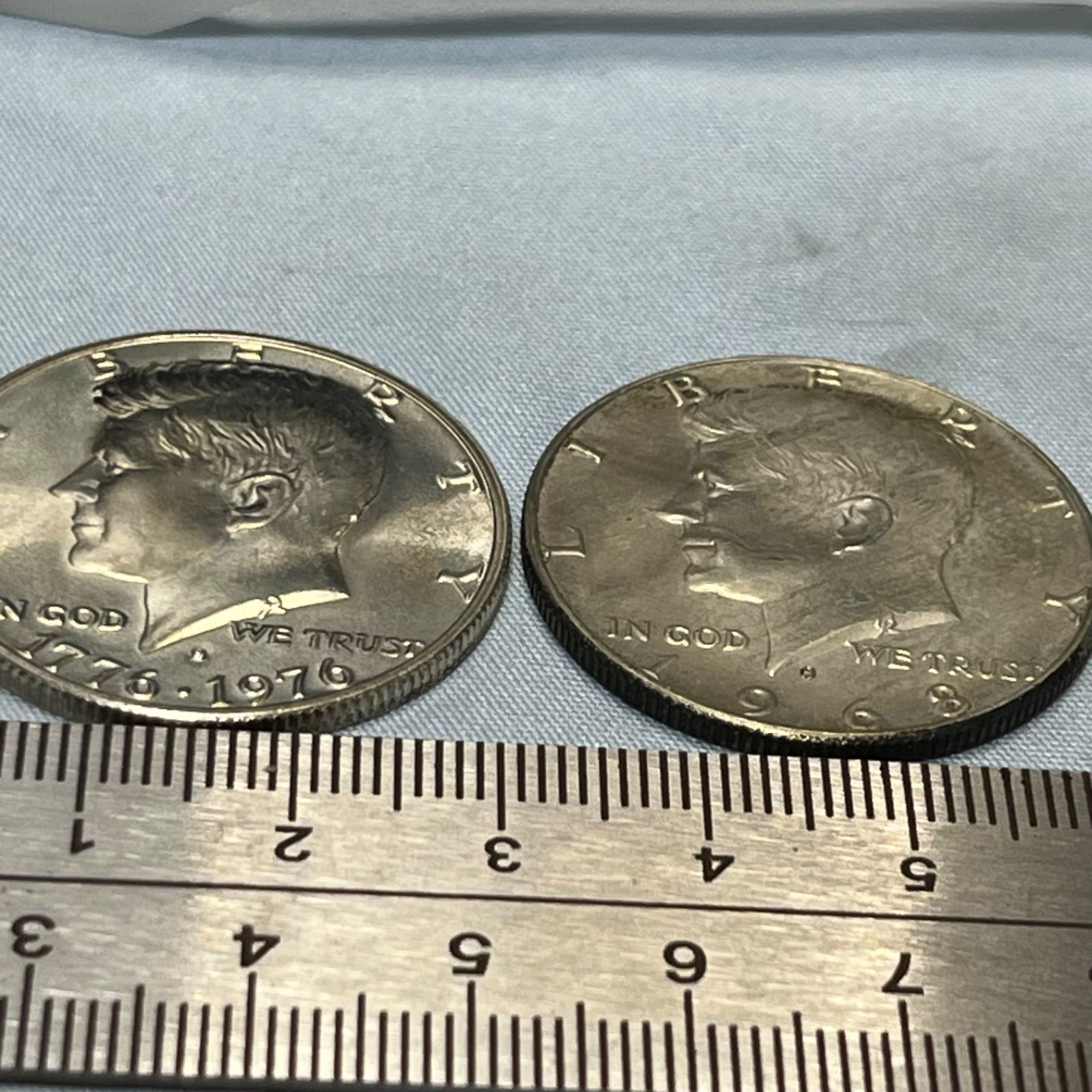 銀貨2枚セット】1968年・1976年 アメリカ ケネディ ハーフダラー銀貨
