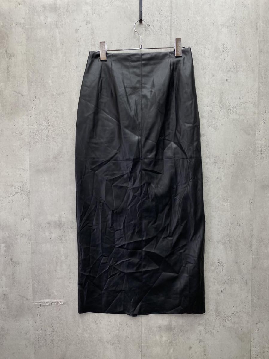 HER. エイチイーアール スリット フェイクレザー ロング スカート size2/黒 ◇■レディース