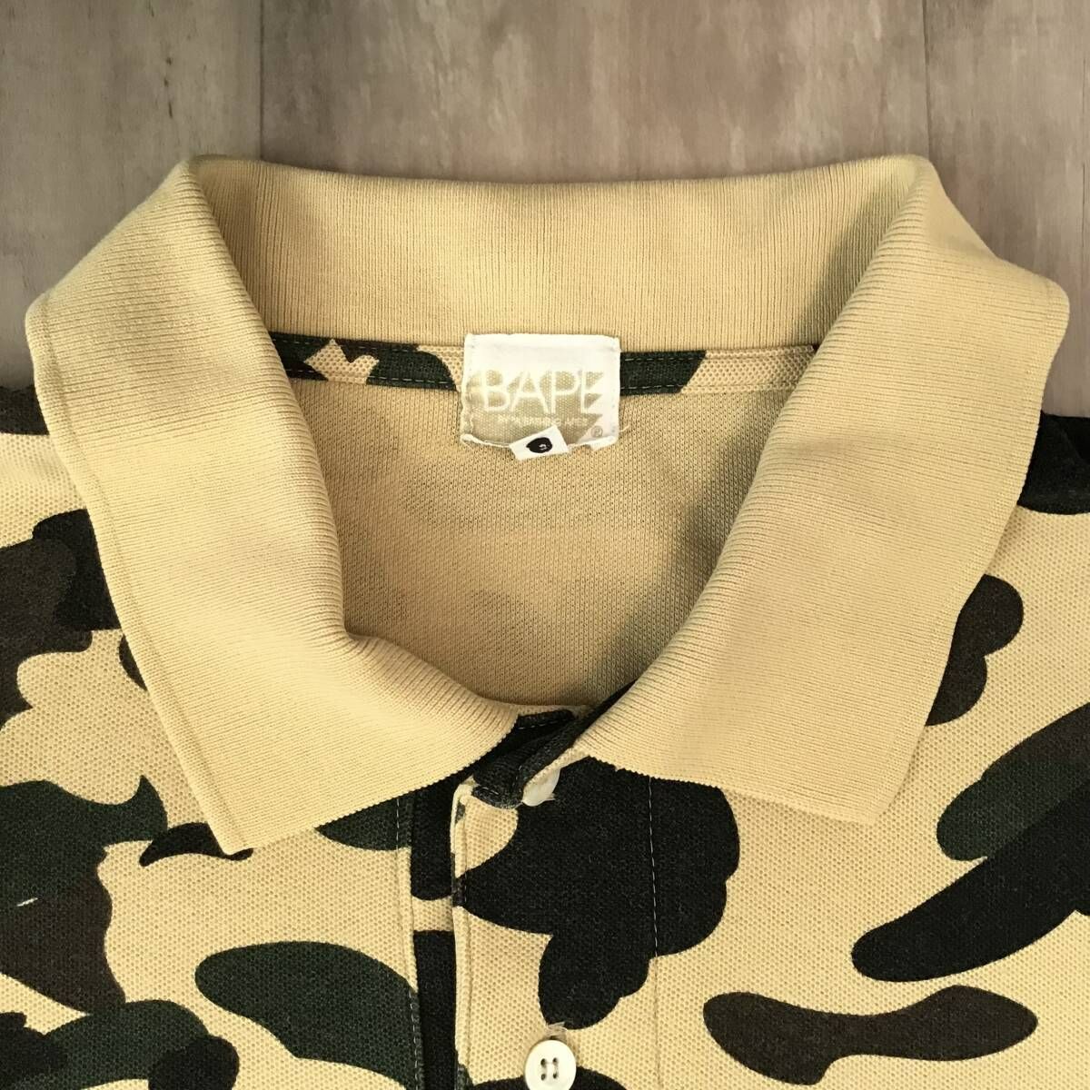 1st camo yellow polo BAPE エイプ ポロシャツ Yahoo!オークション - 1st camo yellow ポロシャツ Mサイズ a
