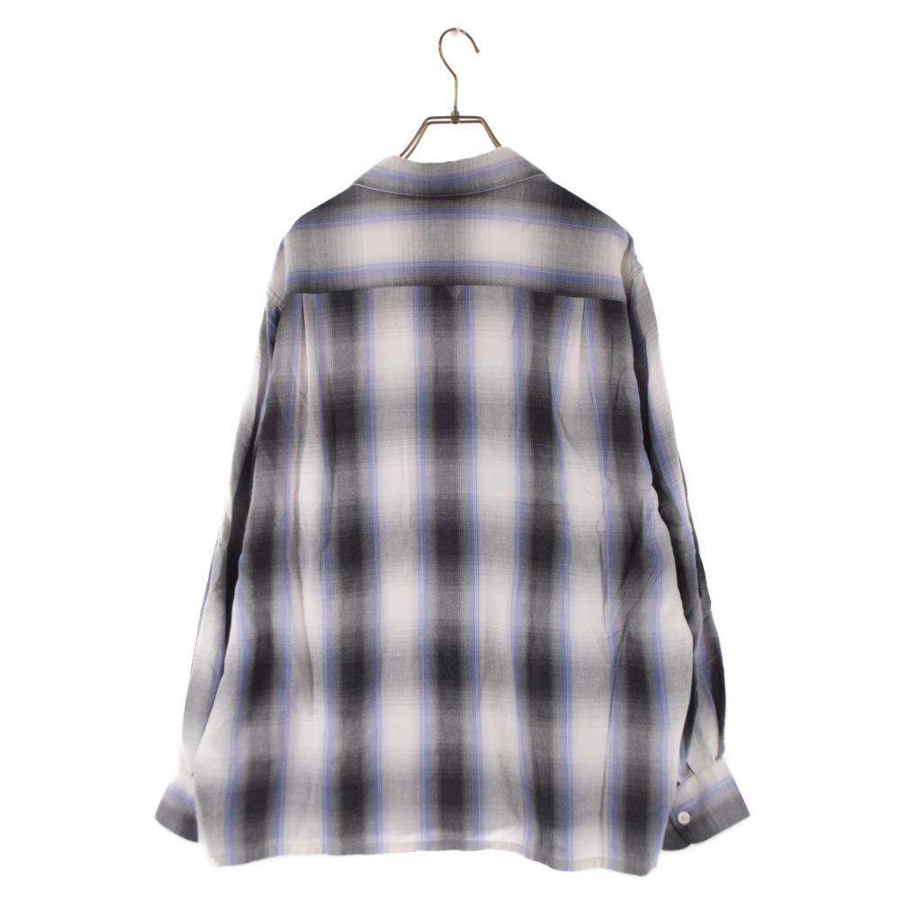 WACKO MARIA (ワコマリア) OMBRE CHECK OPEN COLLAR SHIRT L/S オンブレチェック オープンカラー長袖シャツ  グレー - メルカリ