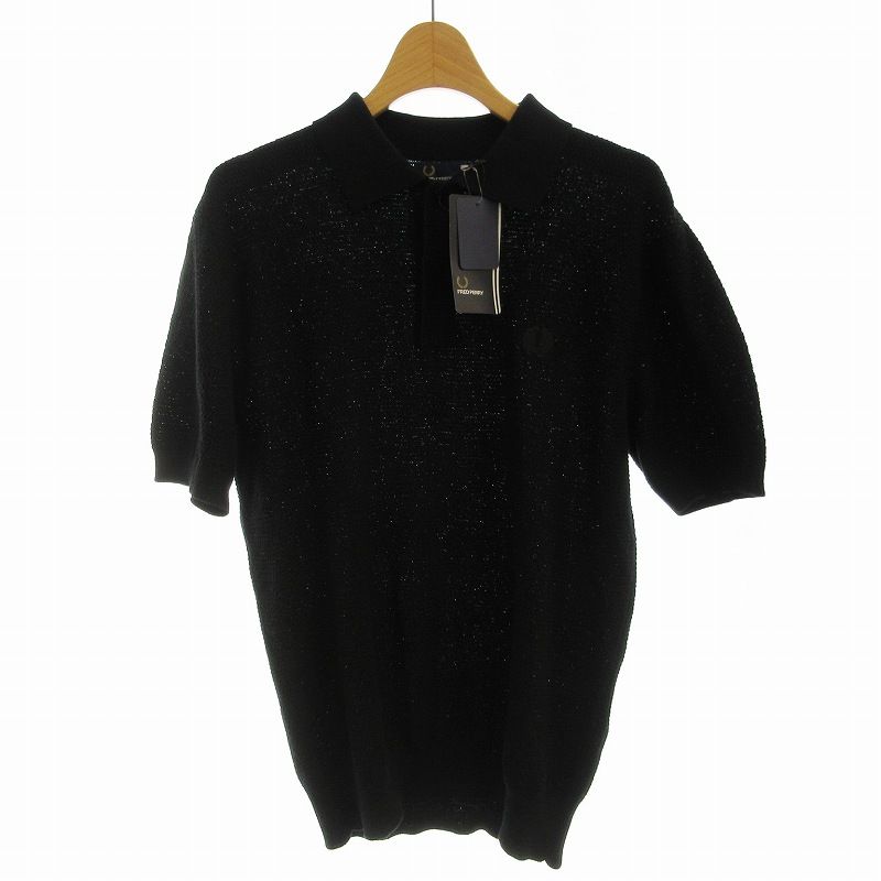 フレッドペリー FRED PERRY タグ付き ポロシャツ 半袖 リネン混 ロゴ