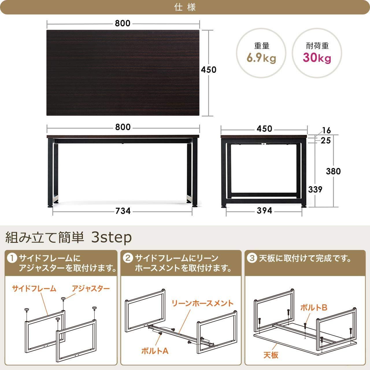 在庫セール】パソコンデスク ロータイプ 組み立て簡単 耐荷重30kg