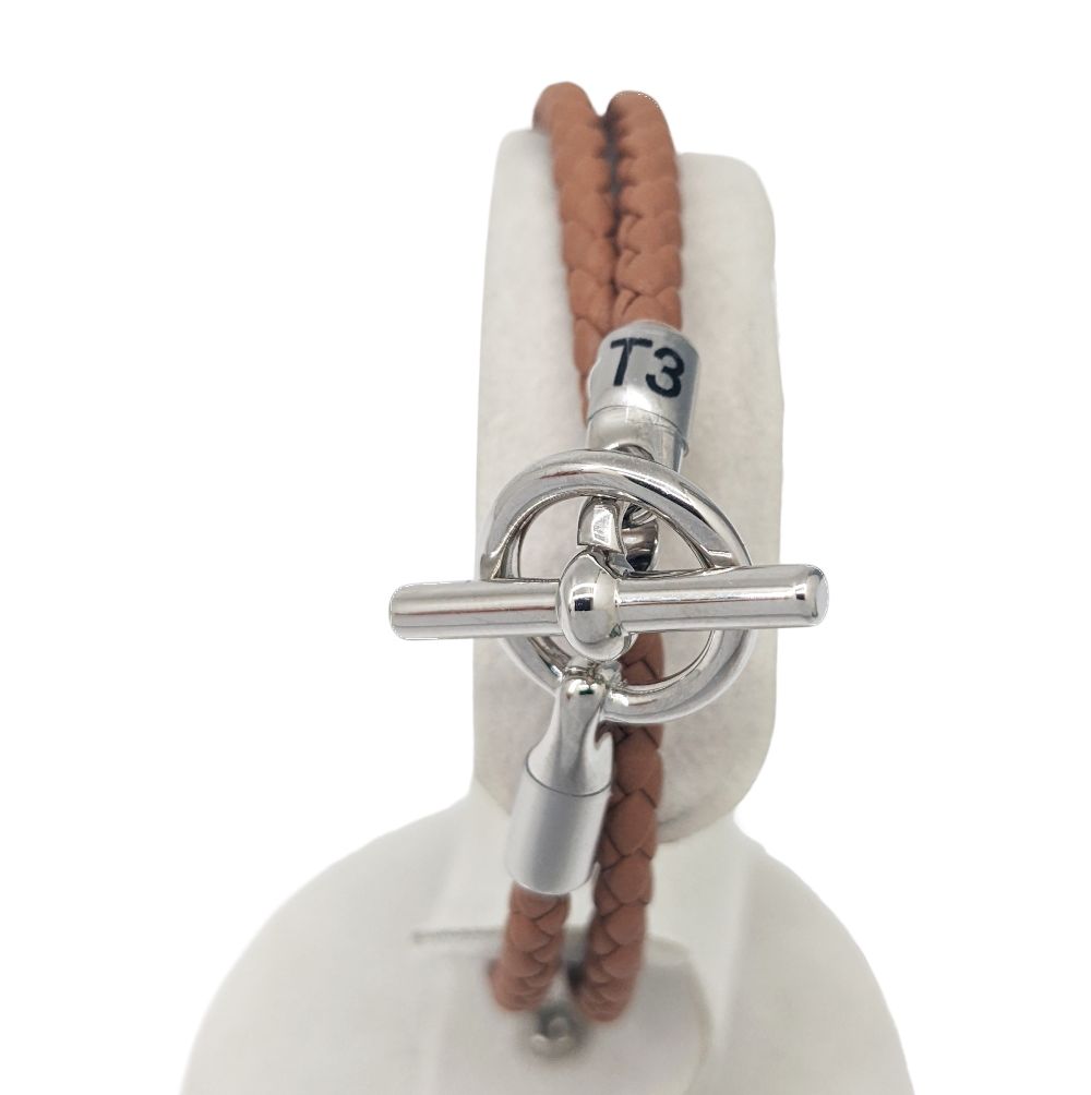 HERMES グレナン ドゥブルトゥール ブレスレット ブラウン ゴールド金具 レザーブレスレット 《グレナン》 ドゥブルトゥール | Hermès
