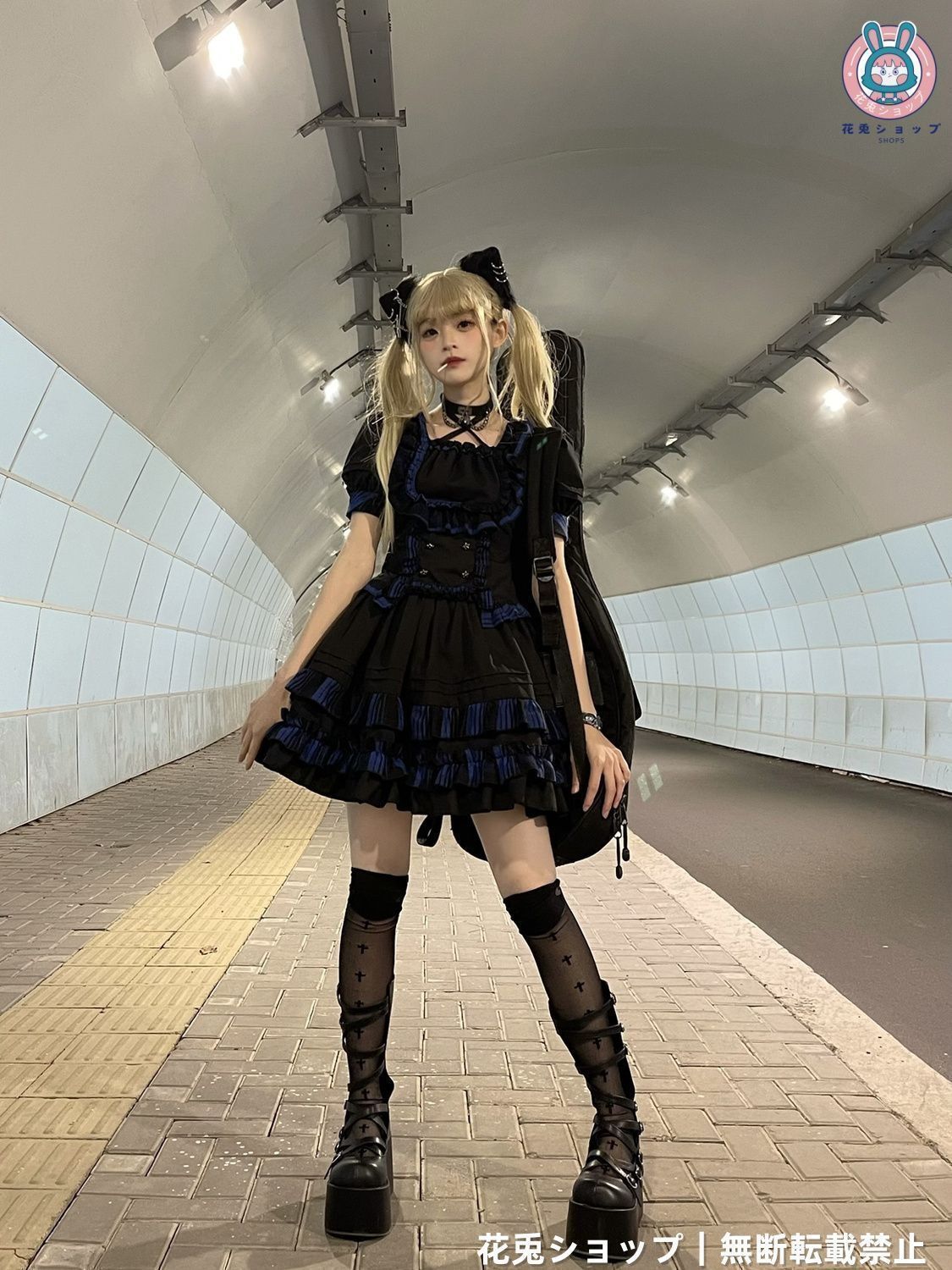 25年 2025年 ロリータ風 パンクゴスロリ 分体式 セットアップ 黒と青 赤 黒 メイド風 クラシックワンピース ゴスロリドレス 高品質