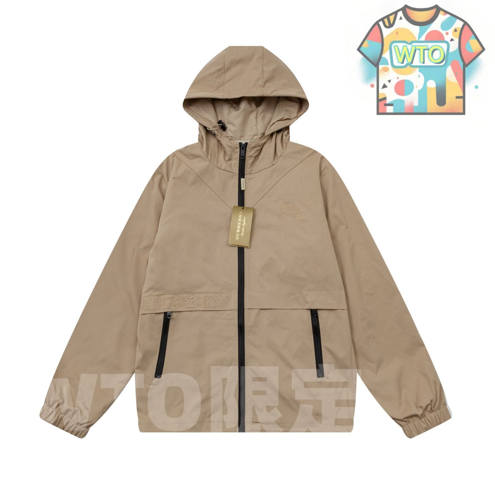 バーバリー ブルゾン　カーキ　Ｍ 本日限定特価】BURBERRY メンズ フーディー ホース刺繍 カーキ M