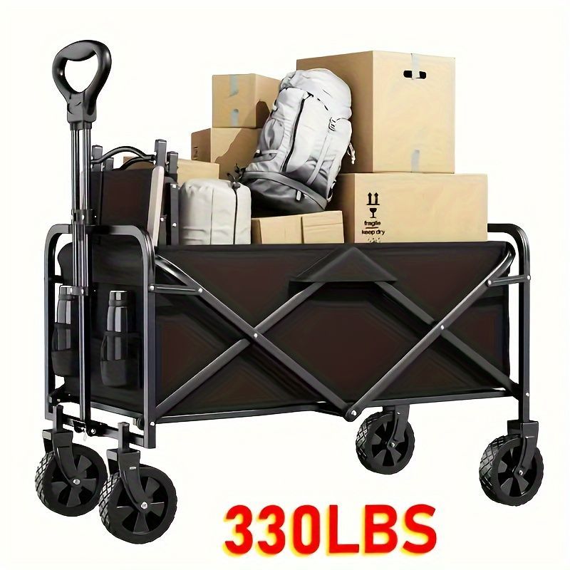 多機能 折りたたみ式旅行カート <!-利用不可文字-!> 大容量 オックスフォード生地 360°回転ホイール 調節 ハンドル 電源不要 アウトドア＆日常用キャリーカート