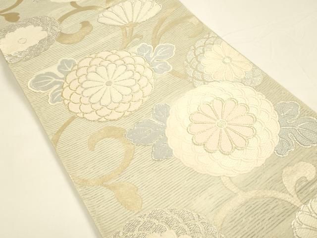 平和屋着物*夏物 六通柄袋帯 唐織 花唐草文 金銀糸 正絹 DAAY8165cm