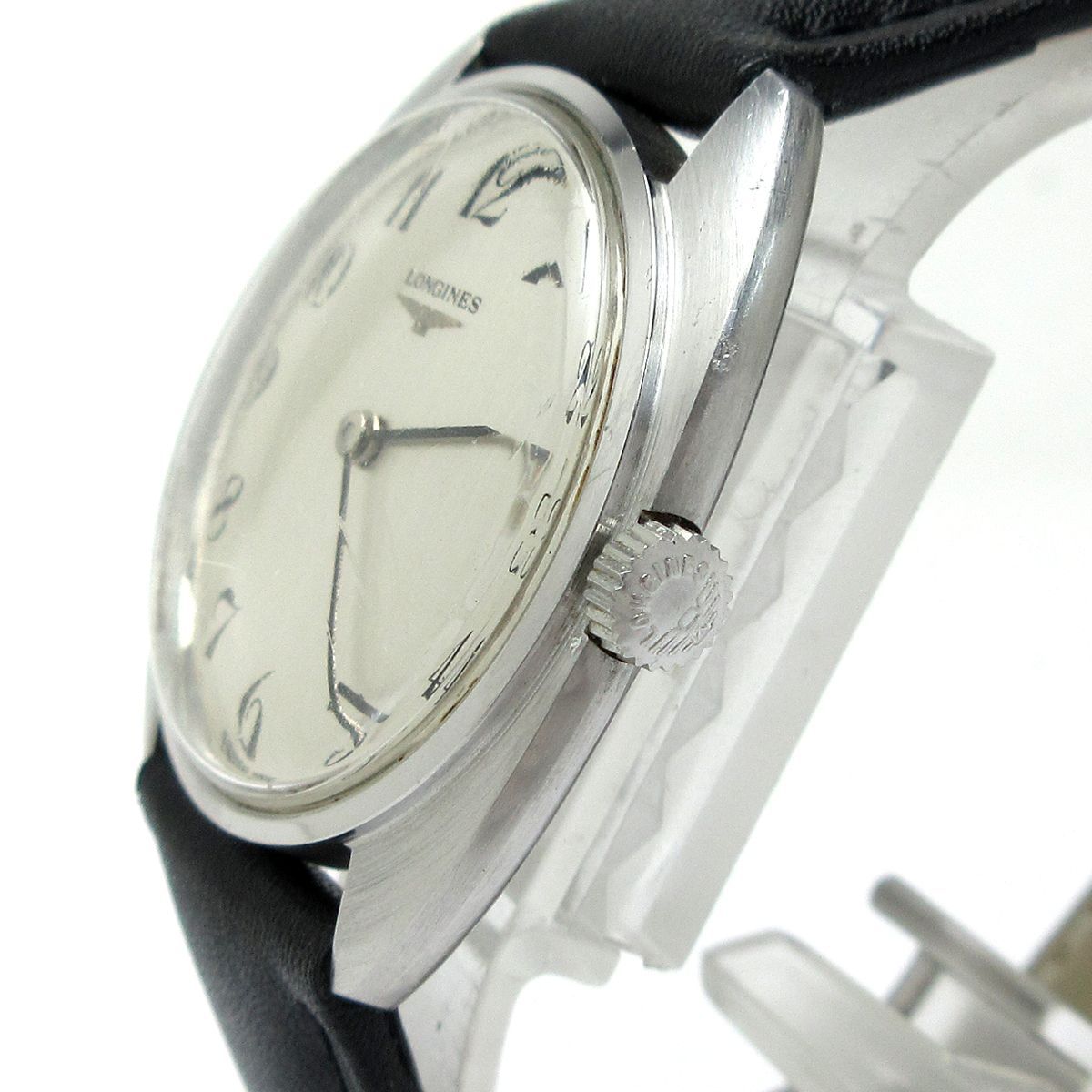 ロンジン LONGINES 手巻き メンズ Cライン アラビア数字 シルバー 時計