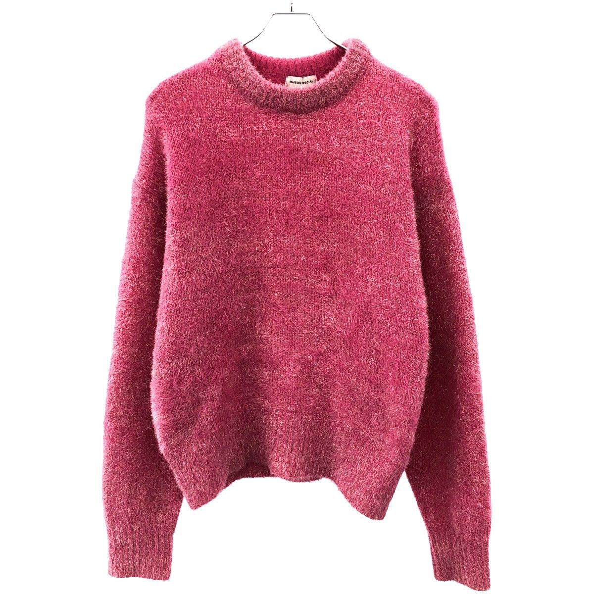 MAISON SPECIAL メゾンスペシャル 23AW glitter knit pullover グリッタープルオーバーニットセーター 21232365501 ピンク F MAISON SPECIAL メゾンスペシャル 23AW glitter knit pullover