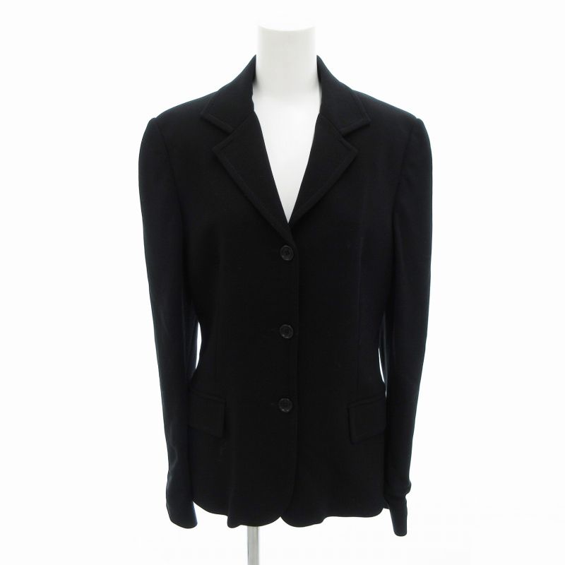 エルマノシェルビーノ ERMANNO SCERVINO テーラードジャケット 総裏 3B ストレッチ 42 黒 ブラック |HO