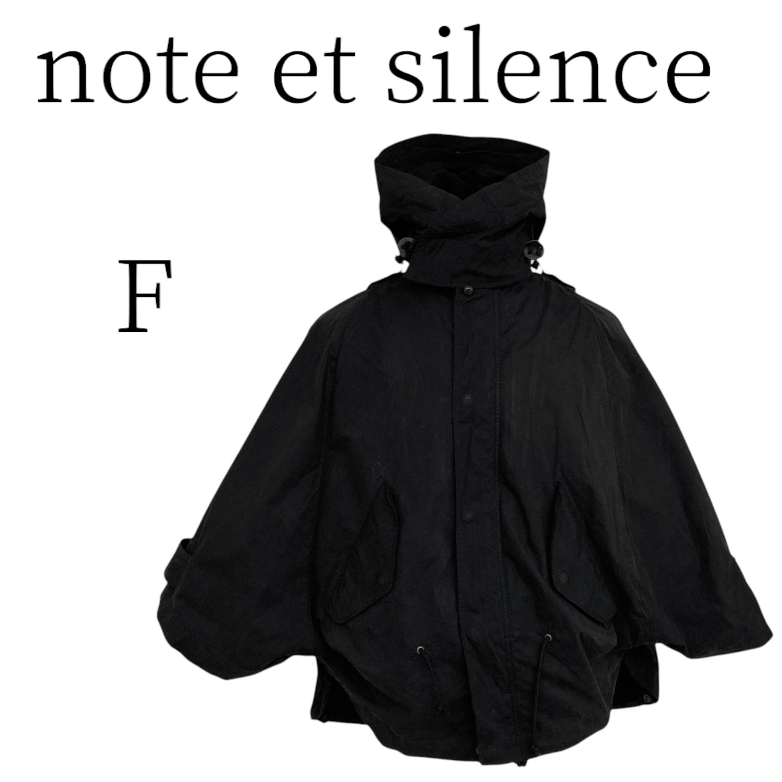 note et silence ノートエシロンス ブラック ポンチョ ケープコート カジュアル F HMRMSD2-19