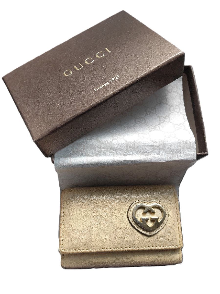 ●GUCCI グッチ シマ６連キーケース ラブリーGG柄＊-mo-A-204-2685-1＊* ヴィンテージ* *本物* *シリアルナンバー有
